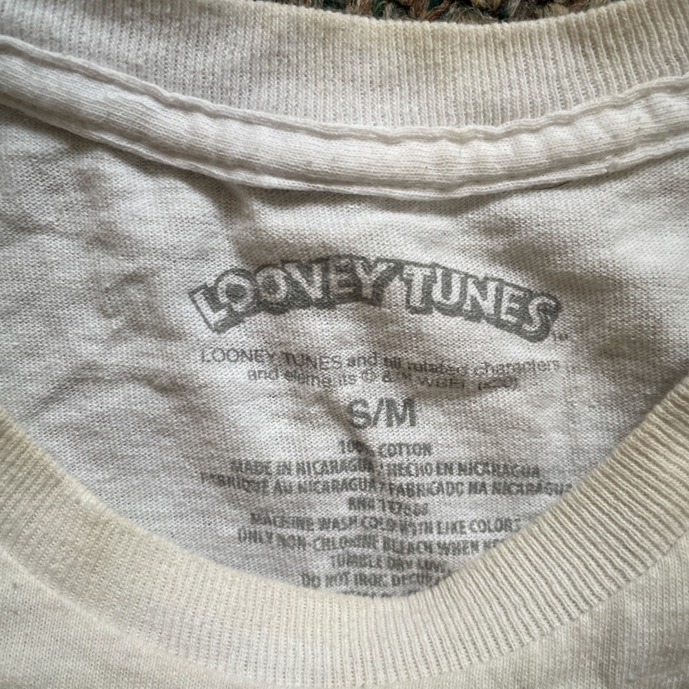 Looney Tunes Marvin the Martian Airbrush Style Graphic T-Shirt White Mens SM - Picture 3 of 3
